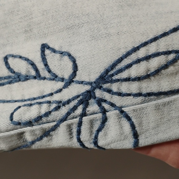 FDA French Dressing Embroidered Jeans W Colorful Leaves Sz.10 Gently Worn - Picture 6 of 14
